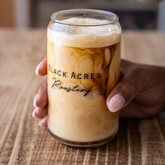 Black Acres Roastery Can Glass